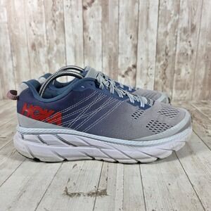Hoka One One Clifton 5 Wide Womens 10 Blue Grey Running Shoes 1102371-AMB